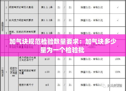 加气块规范检验数量要求：加气块多少量为一个检验批 