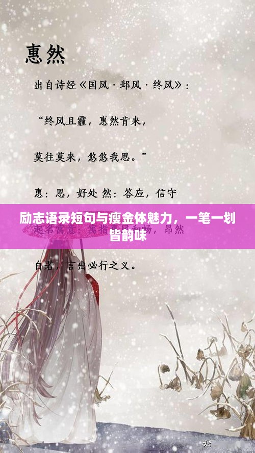励志语录短句与瘦金体魅力，一笔一划皆韵味